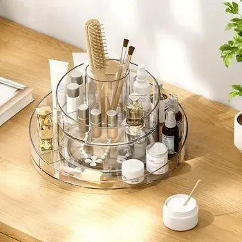 Органайзер для косметики вращающийся на 360 градусов, 2 уровня Коломия - фото 1