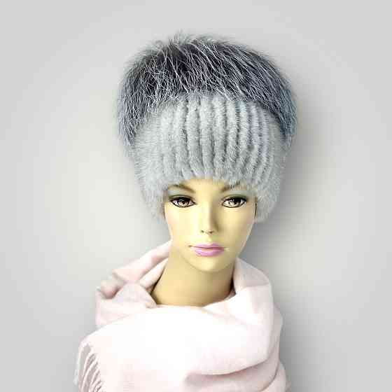 Хутряна жіноча шапка кубанка норка Джесіка Сірий Харків