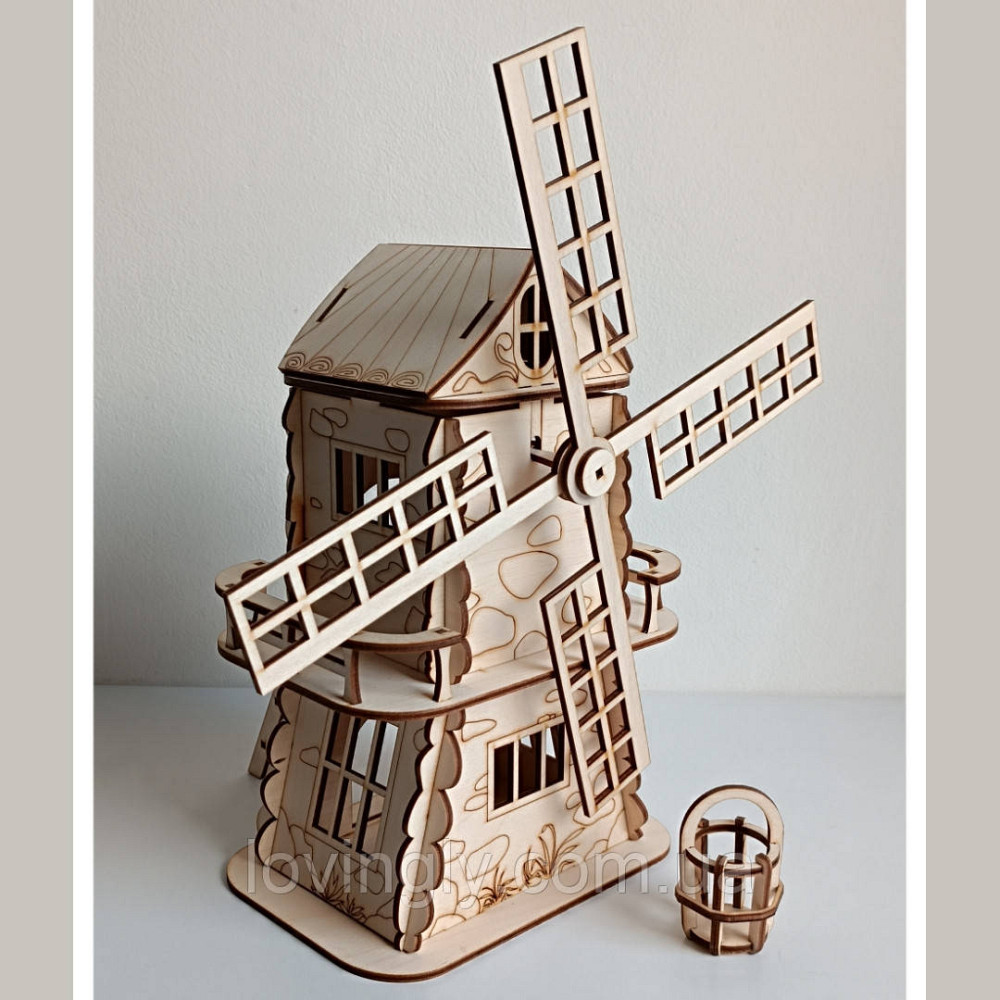 Млин з натурального дерева - декоративний  для інтер'єру пекарні, хлібного магазину, кав'ярні Ірпінь - фото 11