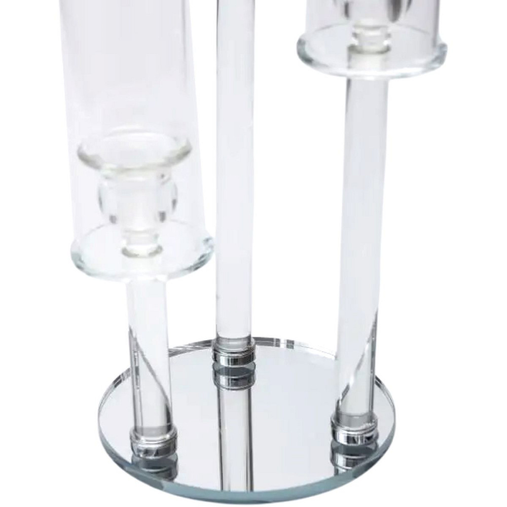 Yiwu Підсвічник скляний на високій ніжці 72.5 см підсвічник келих Ø16 см декоративний прозорий Коломия - фото 3