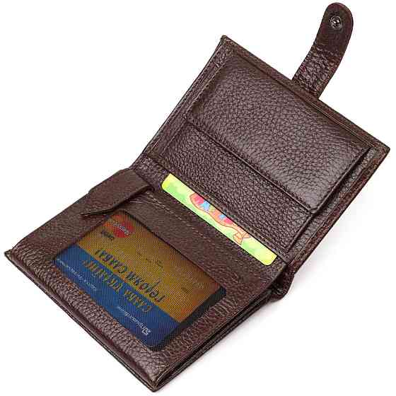 Практичное портмоне для мужчин из натуральной зернистой кожи BOND 22056 Коричневый Киев