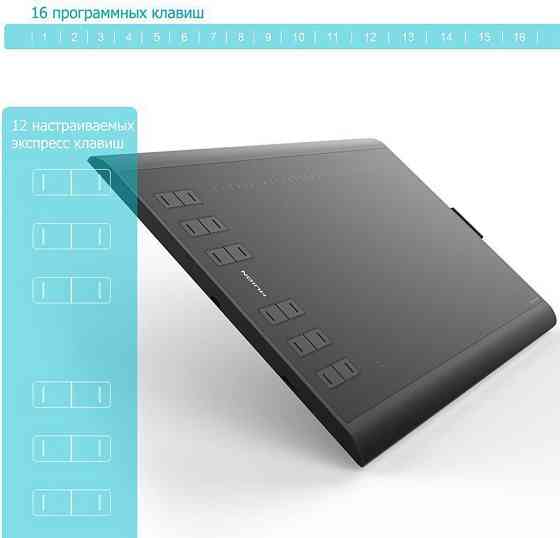 New_Графічний планшет Huion New 1060Plus + рукавичка ( Чорний ) Харьков