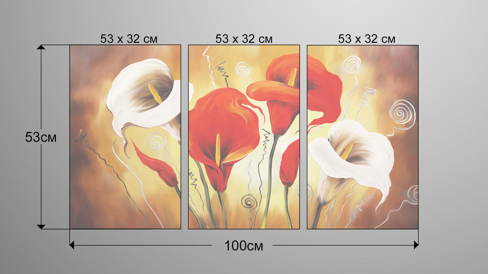 Модульна картина Абстракція Квіти Аrt-153_3А Київ - фото 3