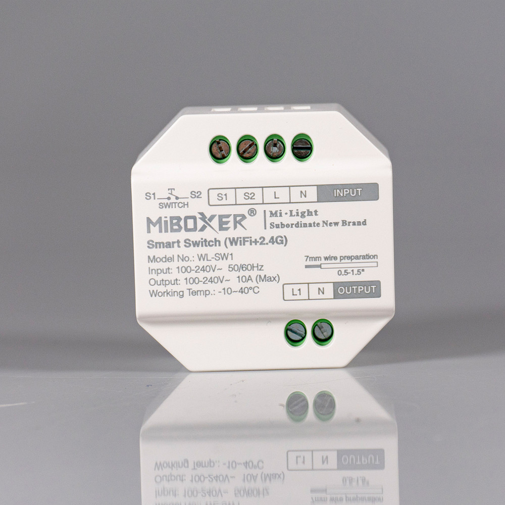 Miboxer Смарт Реле 10А 220v Мілайт Бездротове Керування Wi-Fi + RF2.4G Mi Light Київ - фото 5