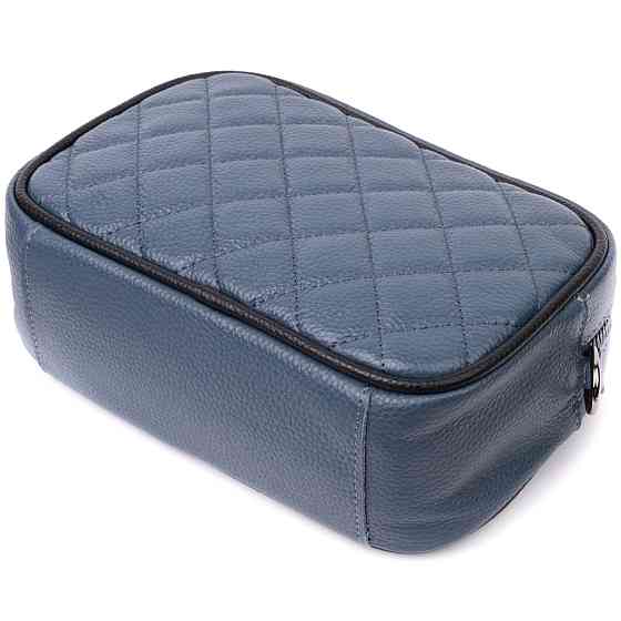 Шкіряна сумка через плече на одне відділення для жінок Vintage 22385 Синя Київ