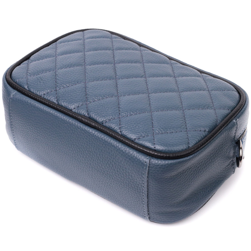 Шкіряна сумка через плече на одне відділення для жінок Vintage 22385 Синя Київ - фото 5