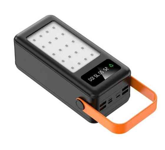 Портативний зовнішній акумулятор Bilintong 60000mAh Power Bank + Led ліхтарик Чорний Вінниця