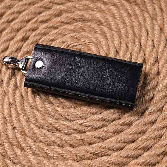 Зручна ключниця у глянцевій шкірі Чорна (GRANDE PELLE) Київ