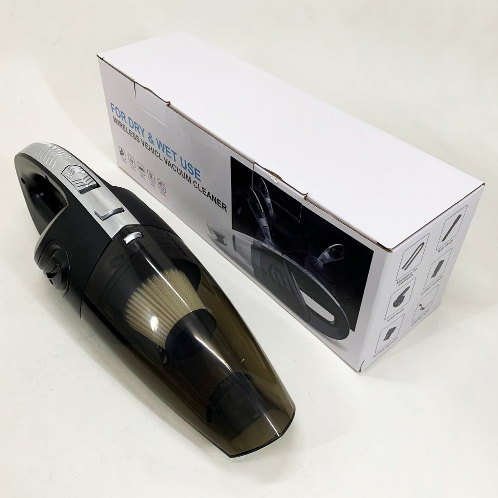 Мощный беспроводной пылесос автомобильный для сухой и влажной уборки в машине и дома +5 насадок JN-50 Львов - изображение 6