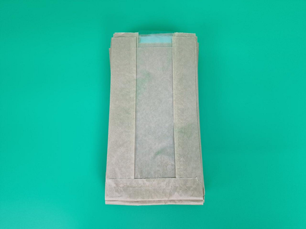 Пакет бумажный с ПП окном (Саше) 14/6*25,5 коричневый 100 штук (100 шт) Харьков - изображение 1