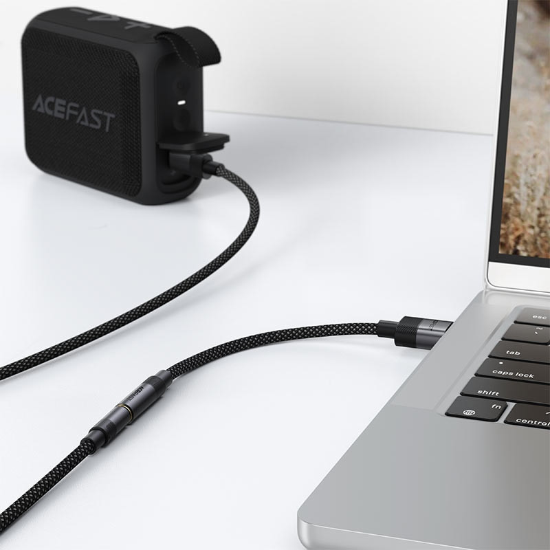 Перехідник USB-A --> 3.5 mm 15cm audio converter J13 Acefast black Вінниця - фото 6