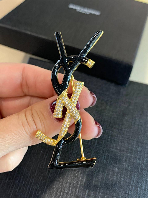 Сен Лоран брошка / Yves Saint Laurent брошка с цирконами Одесса - изображение 3