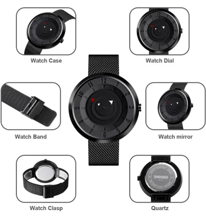 Класичний наручний годинник Skmei 9174 Чорний Вінниця