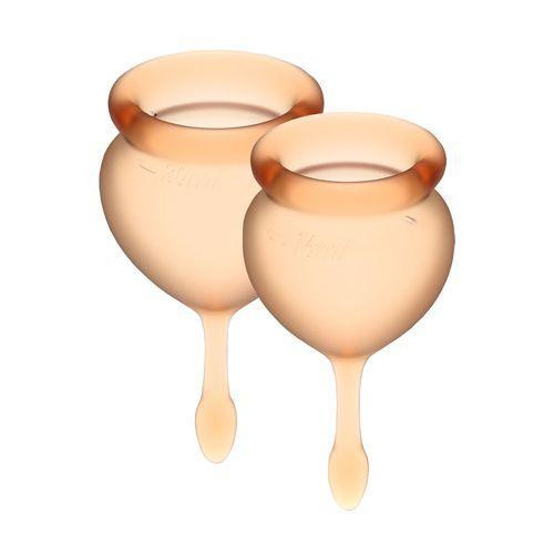Набір менструальних чаш Satisfyer Feel Good (orange), 15мл і 20мл, мішечок для зберігання Sex Aura Київ - фото 1