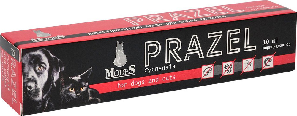 Антигельмінтний засіб Modes Prazel Модес Празел протипаразитарна суспензія для собак і котів, 10 мл Вінниця - фото 1