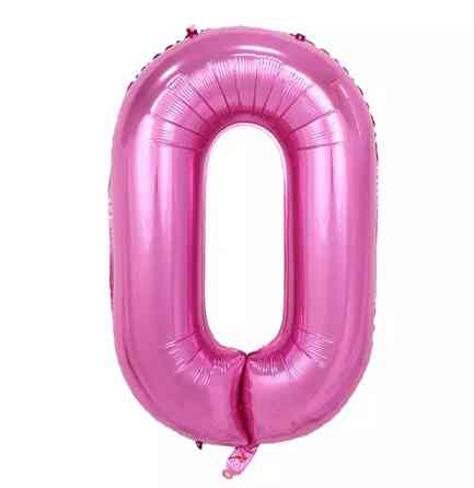 Кулька цифра 0 фольгована 32 дюйма рожевий Київ