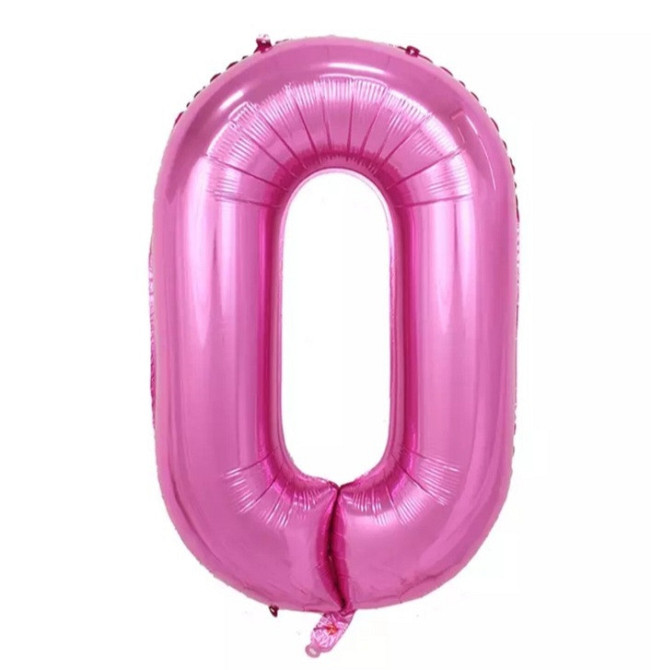 Кулька цифра 0 фольгована 32 дюйма рожевий Київ - фото 1