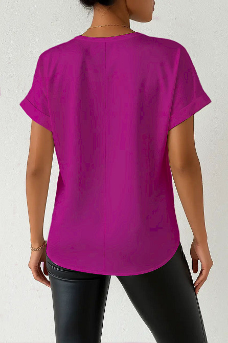 Женская футболка из шелка Малиновый 2XL Харьков - изображение 2