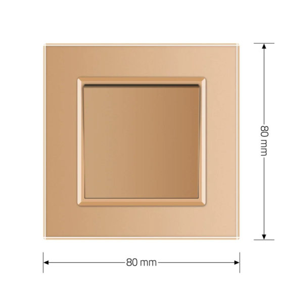 Кнопковий вимикач без фіксації Дзвінковий вимикач Імпульсний вимикач Livolo золото скло (VL-C7FCMH-2AP) Коломыя