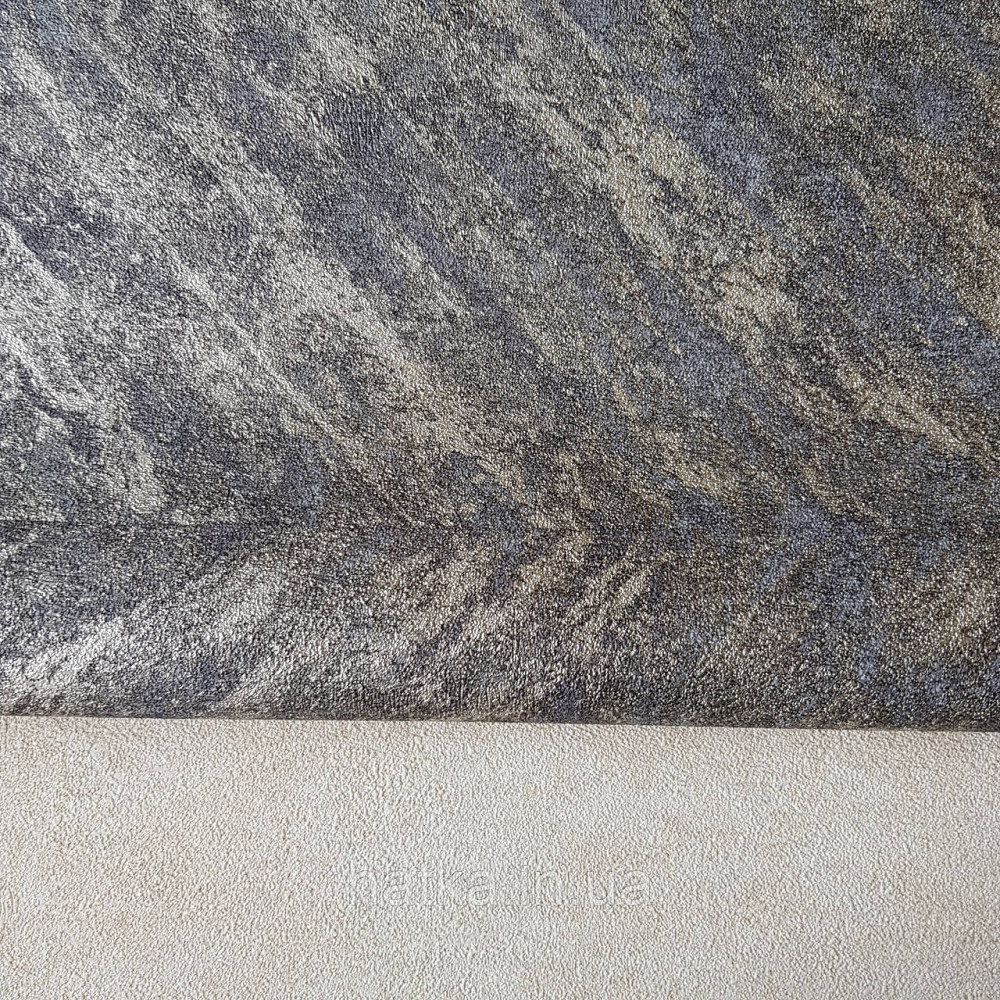 Шпалери вінілові на флізелін Rasch Linares 0.53х10 смуги ялинкою ефект потертості чорні з золотом 617559 Київ - фото 2