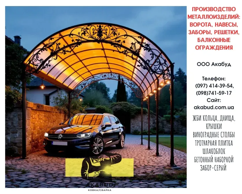 Паркани з профлиста, навіси, ворота відкатні та розпашні Кривий Ріг - фото 9