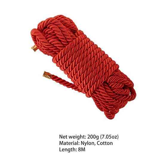 Веревка для шибари LOCKINK SEVANDA Shibari Pratice Rope, красная, 8 м, нейлон+хлопок Sex Aura Киев