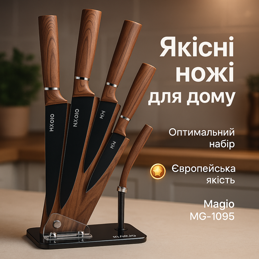 Хороші кухонні ножі для побутового використання, Кухонні ножі для готування, Набір металевих ножів RH-74 Львів - фото 14