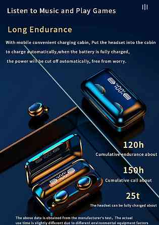 Уцінка Навушники бездротові TWS F9 Bluetooth 5.2 + Powerbank Київ