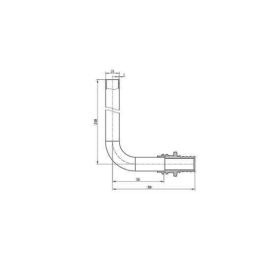 Трубка Г-образная для подсоединения радиатора Koer KA.D20-250 - 20(2.8mm) x 15-250mm (KR4903) Киев