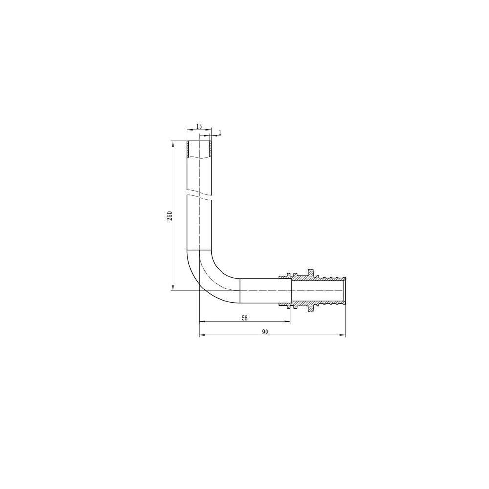Трубка Г-образная для подсоединения радиатора Koer KA.D20-250 - 20(2.8mm) x 15-250mm (KR4903) Киев - изображение 2