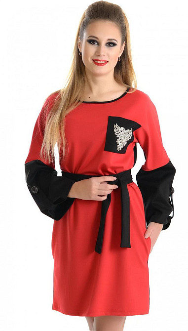 Платье красное с черным (42) Киев - изображение 1