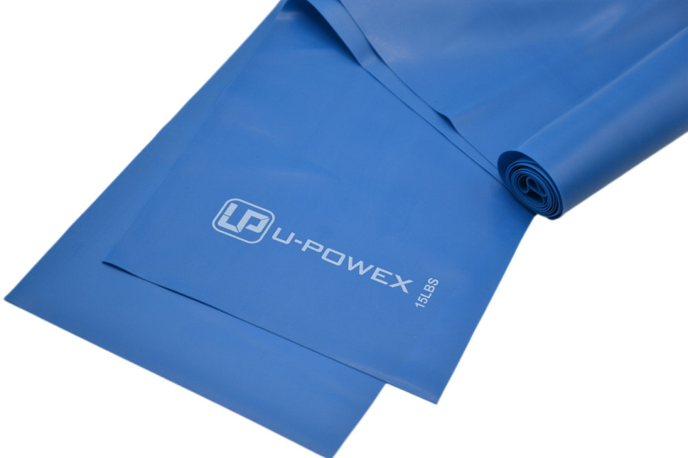 Стрічка-еспандер для фітнесу та реабілітації U-POWEX Fitness band 0.4мм. (6.8 кг) Blue Луцьк - фото 6