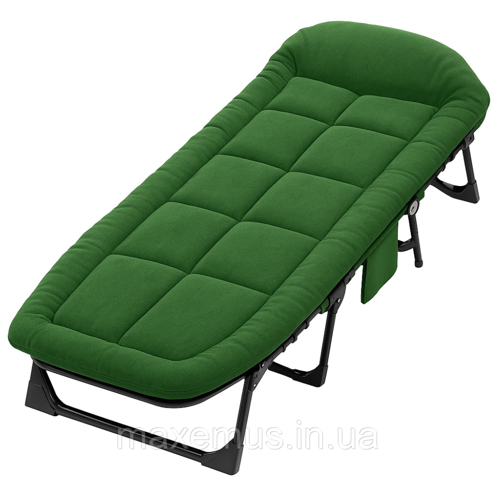 Розкладне крісло шезлонг ліжко Bonro 200 см Садовий лежак пляжний шезлонг темно зелений Мостиська - фото 1