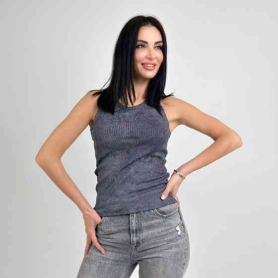 Трикотажная женская майка тай-дай Design 42-44, Графит Киев