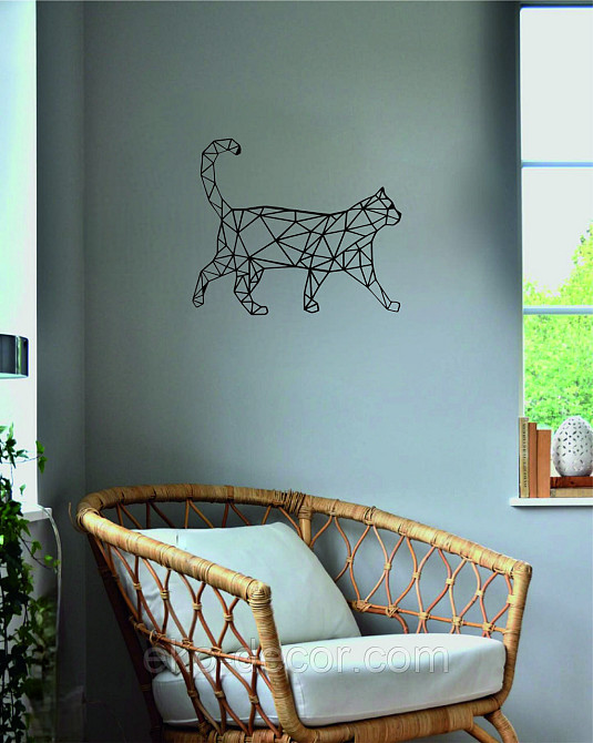 Декоративне настінне Панно «Кіт» Декор на стіну 70*58 см, Чорний Київ - фото 9