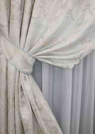 Комплект готовых штор VR-Textil Жаккард Мрамор Al3 № 1599ш Молочный с бежевым 145х270 см 2 шт (33-0558) Киев