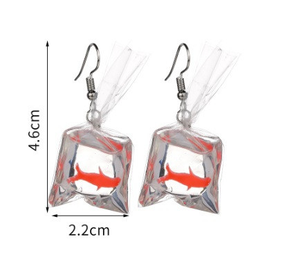 Серьги для детей Рыбки 46 на 22 мм оранжевый Киев - изображение 2