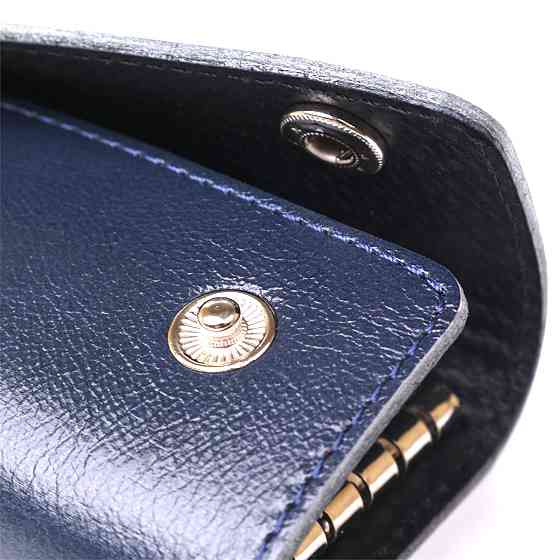 Практичная кожаная ключница Shvigel 16533 Синий Киев