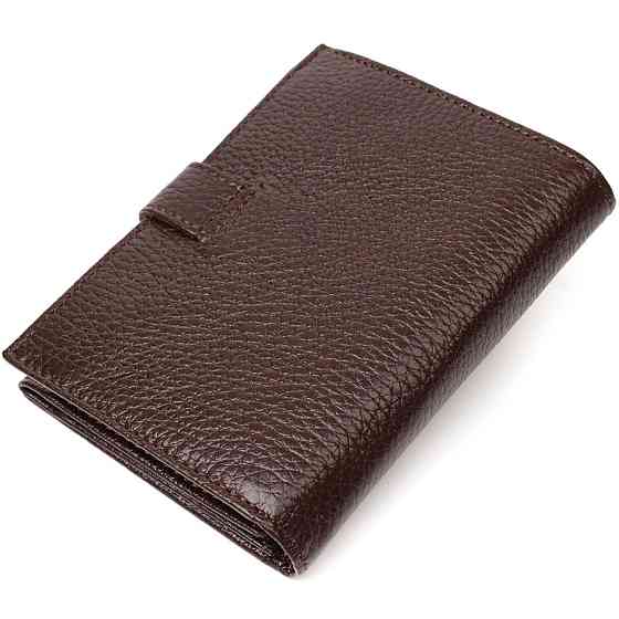Практичний портмоне для чоловіків з натуральної зернистої шкіри BOND 22056 Коричневий Київ