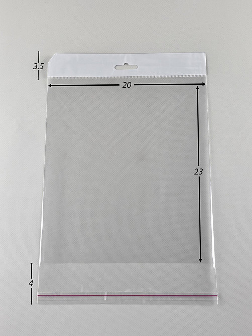 Пакеты полипропиленовые с еврослотом клапаном и липкой лентой 20*23+4\25мк +скотч(+еврослот3,5) (1000 шт) Харьков - изображение 2