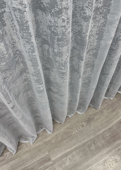 Тюль жаккард, коллекция «Мрамор Al-1», цвет серый 1664т Киев - изображение 7