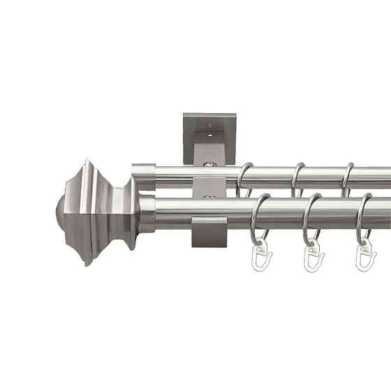 Карниз Orvit Борджеза металевий дворядний техно гладка труба кільце металеве Нержавіюча Сталь 25\19 мм 160 см (00-00026537) Львів