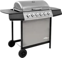 Гриль Gravora Grill Gazowy 6-Palnikowy 102X55X98cm Czarno-Srebrny Stal Malowana Proszkowo G0161881 Киев