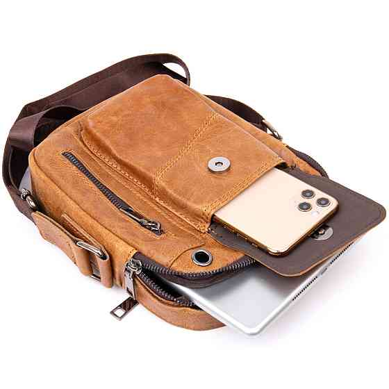 Мессенджер с отверстием для наушников мужской Рыжий (Vintage) Киев