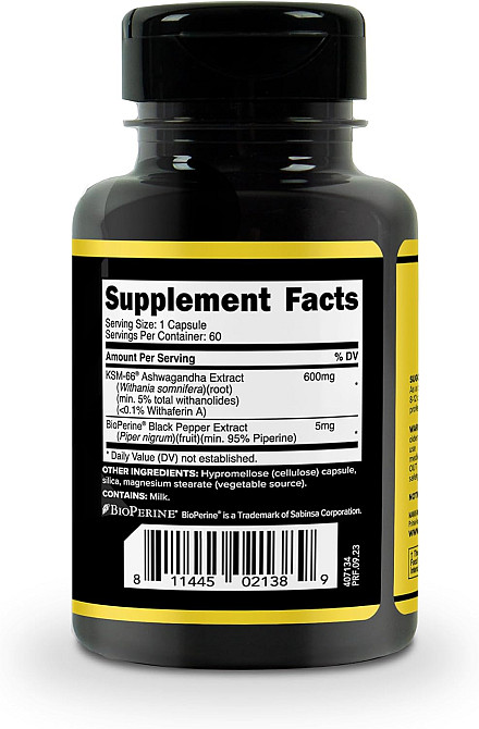 Ашваганда Primaforce KSM-66, Ashwagandha Root Extract 600 mg 60 Capsules Луцк - изображение 2