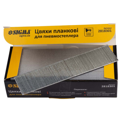 Цвяхи Sigma планкові 30x1.25x1мм для пневмостеплера 5000шт (2818301) Вінниця - фото 2
