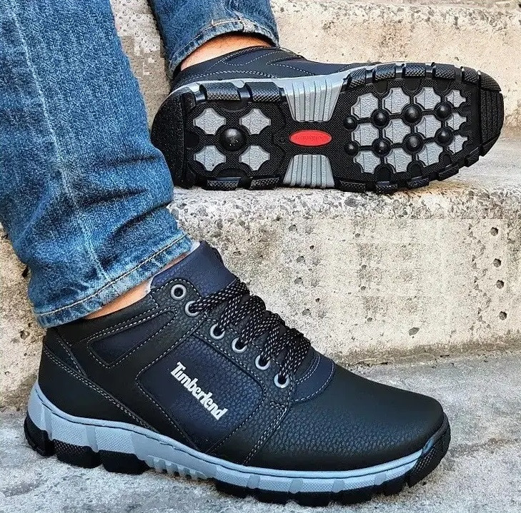 Високі Зимові чоловічі Кросівки на хутрі Чорні з Махом (розміри: 40,41,42,43,45) Відео Огляд Дніпро - фото 2