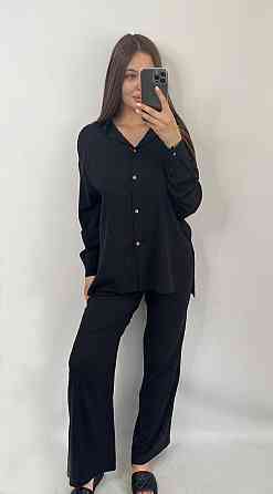 Костюм жіночий літній льон Чорний 42/44 Харків