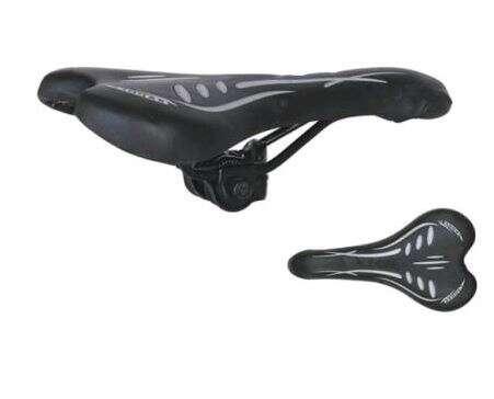 Сідло велосипедне (м'яке, чорне, білі вставки) Мукачево - фото 1