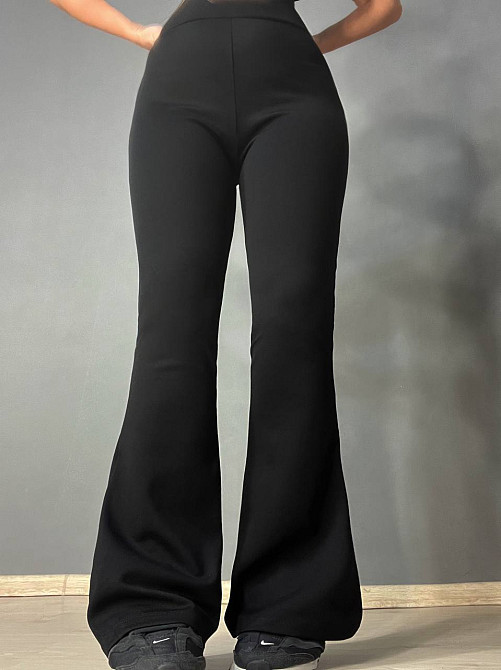 Лосины женские Prenses 001 клеш стрейчевые высокая посадка большие размеры черные, черный, 3XL Одесса - изображение 7